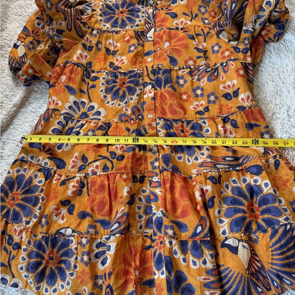 🥰NWT FARM RIO Pineapple Flowers Yellow Mini Dress size XL - Picture 10 of 16